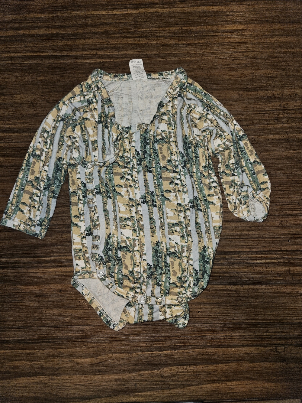 kate quinn Green and Beige Striped Baby One-Piece Bodysuit